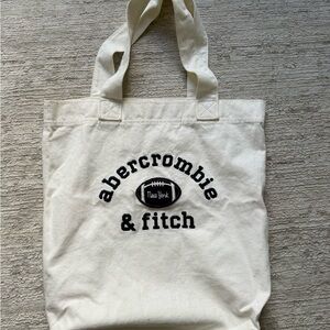 Abercrombie & Fitch White Canvas Tote